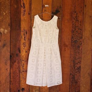 Adrianna Papell White Crochet Lace Dress